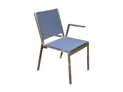 Juego de sillas de comedor Textilene con estructura de acero inoxidable