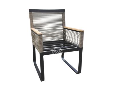 silla de comedor de cuerda de tejido de muebles de exterior de diseño único
