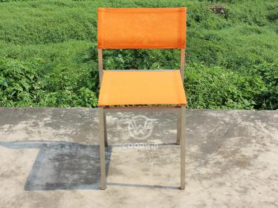 Silla lateral de comedor de tela Textilene de muebles de patio colorido
