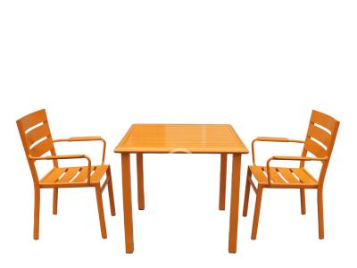 Juego de mesa y sillas de comedor de aluminio completo para todo clima de 4 asientos
