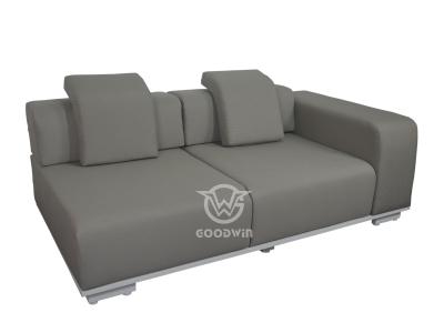 Juego de sofás de tela con cubierta de marco de aluminio para vida al aire libre en forma de L