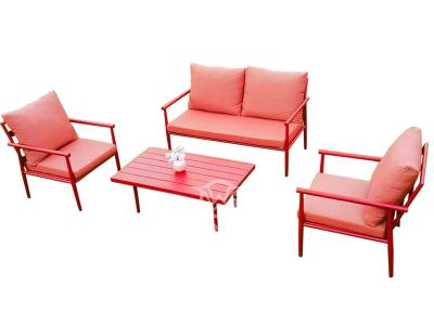 Bonito juego de sofás con marco de aluminio para muebles de exterior con cojines
