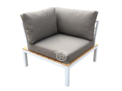 Juego de sofás de jardín seccionales de madera de PVC para exteriores resistente a los rayos UV
