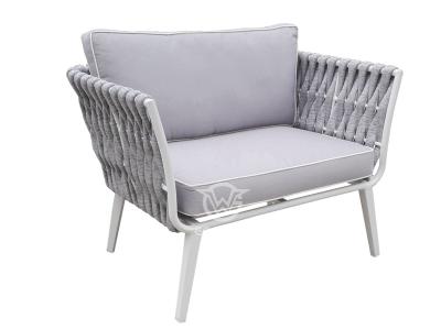 nuevo diseño de marco de aluminio tejido de sofá de cuerda