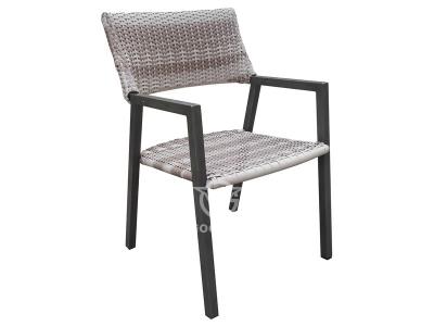 Juego de mesa de sillas de ratán de marco impreso de aluminio