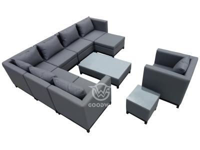 Juego de sofás seccionales de tela Textilene con cubierta de marco de aluminio