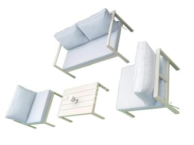 Juego de sofás con estructura de aluminio para muebles de jardín de 4 piezas