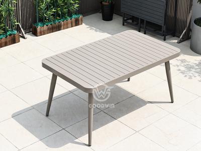 Mesa de comedor de aluminio para proyecto hotelero, muebles de jardín y jardín al aire libre