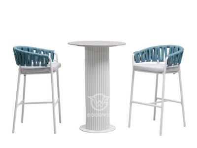 Outdoor  Weave Rope Bar Stool Set